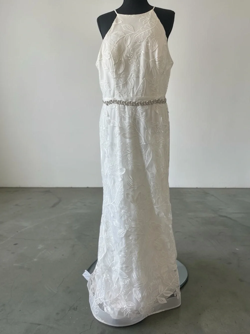 White Lace Bridal Maxi Dress Size 14 Boho Bride Wedding Reception Dress - Picture 1 of 8